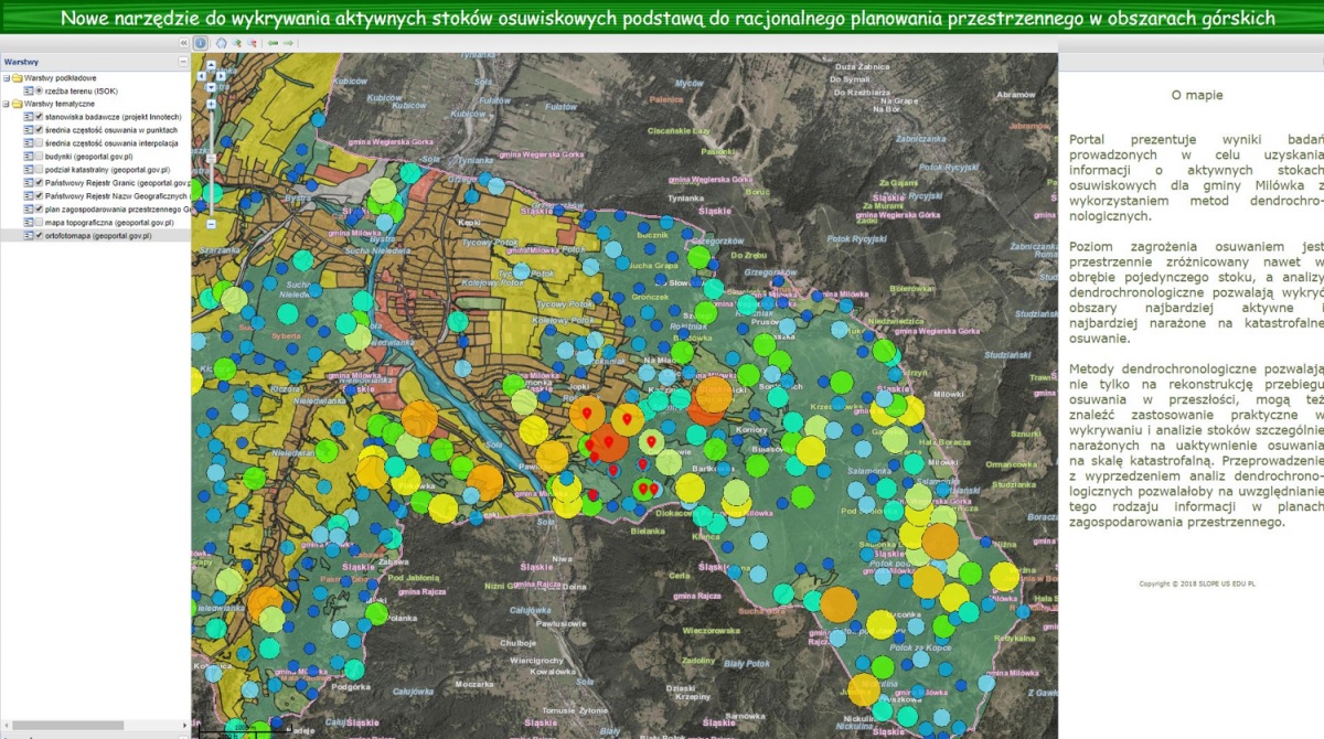 Mapa aktywności osuwiskowej (przykład przeciwdziałania skutkom zagrożeń środowiskowych)